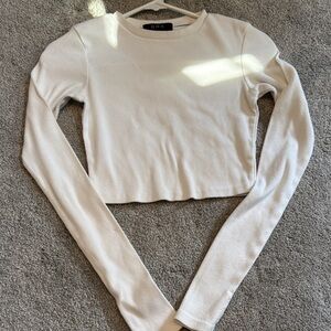DNA Couture White Long Sleeve Crop Top
